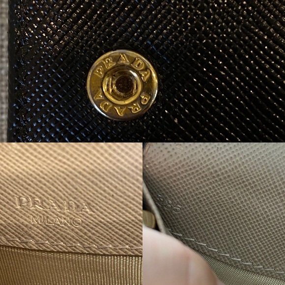 ❌SOLD❌ PRADA Saffiano Leather Flap Wallet on Chain - Picture 3 of 8